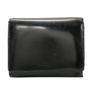 PRADA Black Patent Leather Trifold Wallet
